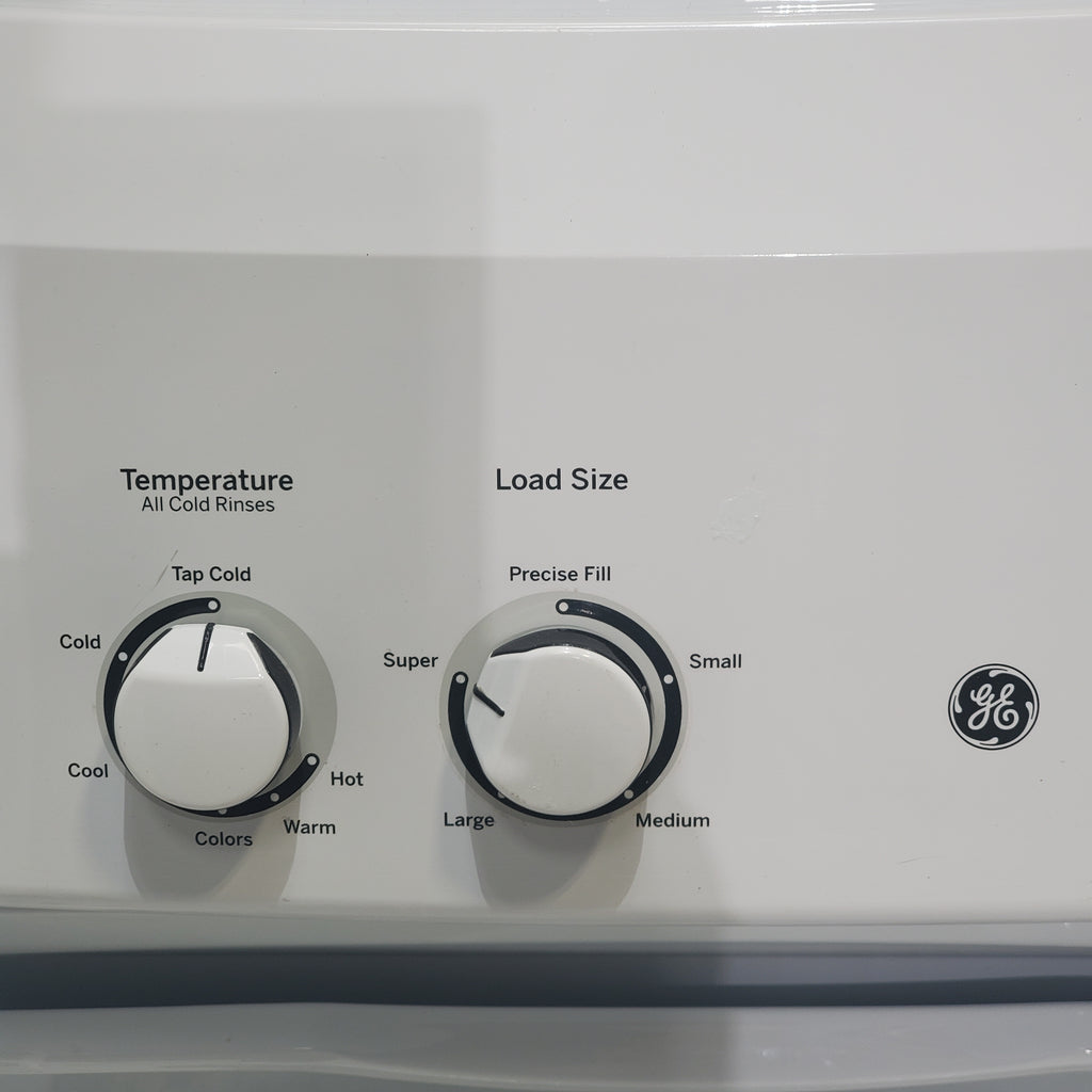 Pictures of 27" Wide GE 3.8 cu. ft. Laundry Center Washer and 5.9 cu. ft. Electric Dryer with Electro-Mechanical Rotary Dial Controls - Certified Refurbished - Neu Appliance Outlet - Discount Appliance Outlet in Austin, Tx