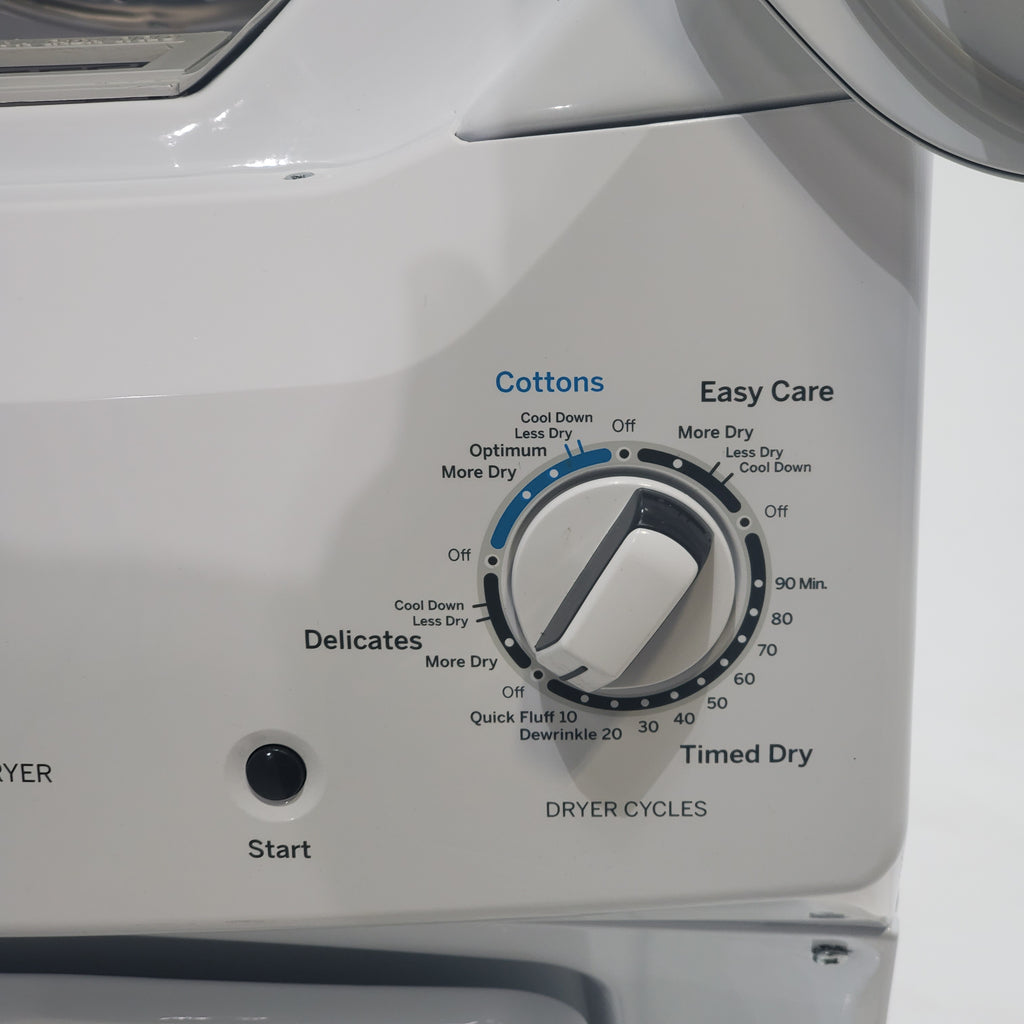 Pictures of 27" Wide GE 3.8 cu. ft. Laundry Center Washer and 5.9 cu. ft. Electric Dryer with Electro-Mechanical Rotary Dial Controls - Certified Refurbished - Neu Appliance Outlet - Discount Appliance Outlet in Austin, Tx