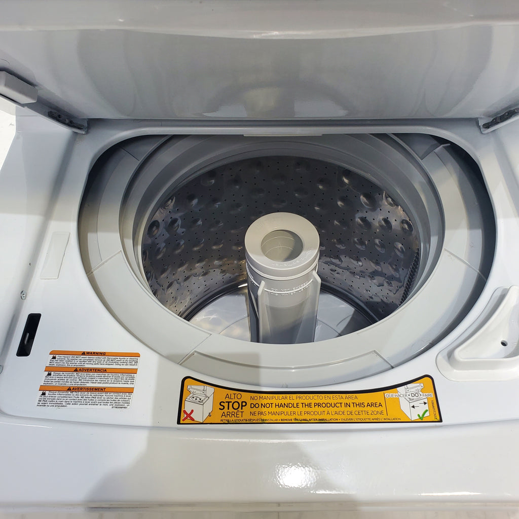 Pictures of 24 in. Wide GE Spacemaker Laundry Center with 2.3 cu. ft. Capacity Top Load Washing Machine and 4.4 cu. ft. Electric Dryer - Scratch & Dent - Minor - Neu Appliance Outlet - Discount Appliance Outlet in Austin, Tx