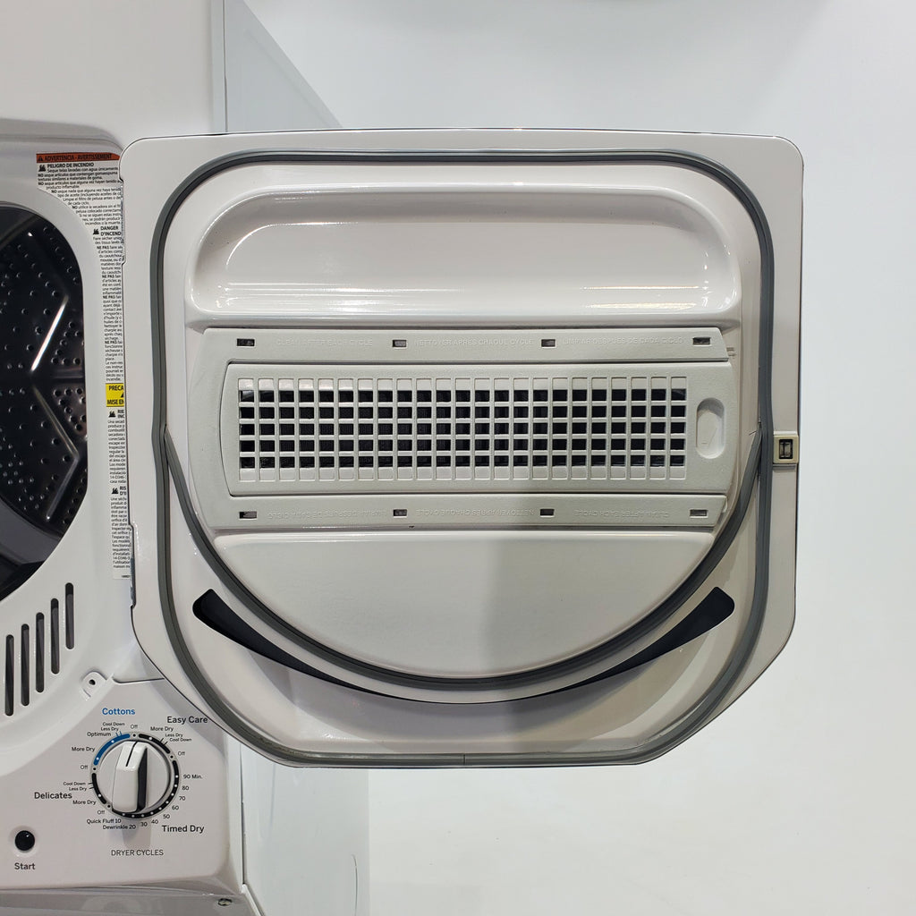 Pictures of 24 in. Wide GE Spacemaker Laundry Center with 2.3 cu. ft. Capacity Top Load Washing Machine and 4.4 cu. ft. Electric Dryer - Scratch & Dent - Minor - Neu Appliance Outlet - Discount Appliance Outlet in Austin, Tx