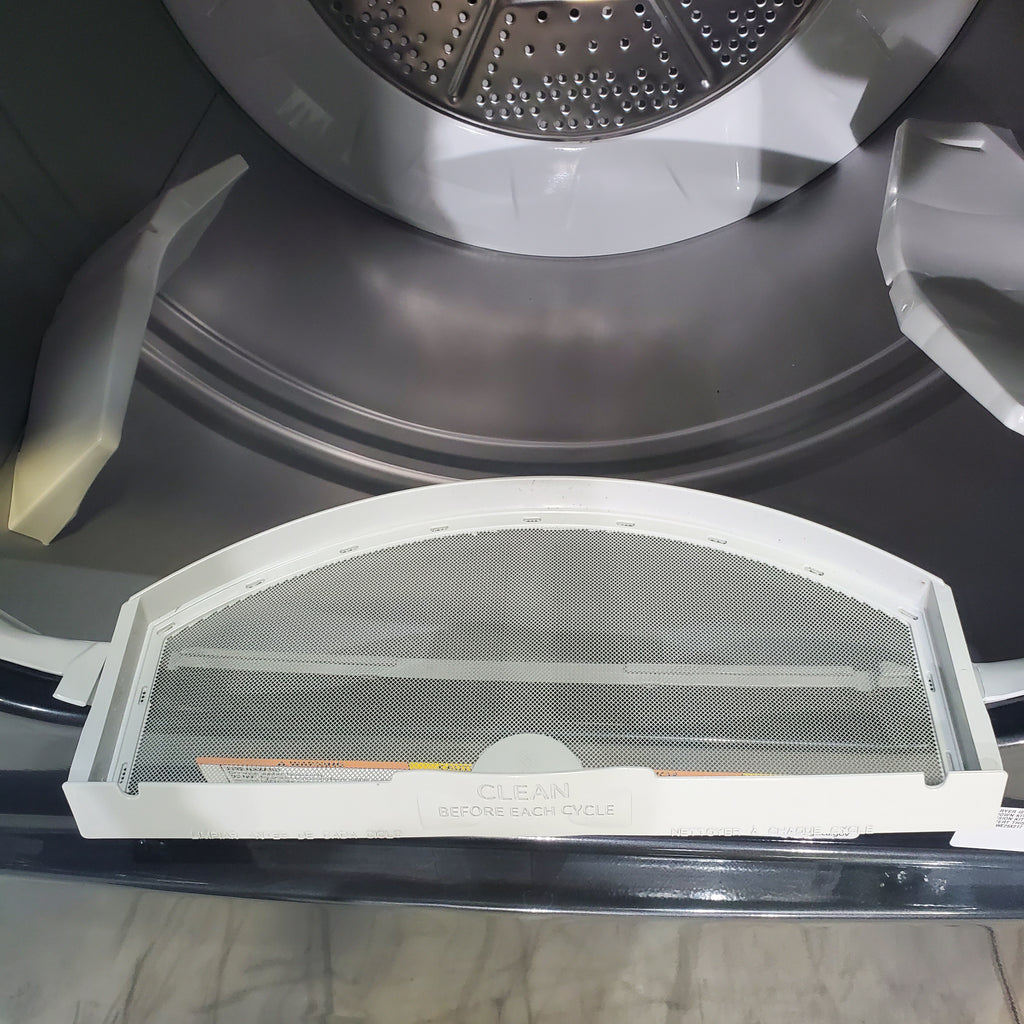 Pictures of Diamond Gray ENERGY STAR GE Profile 5.4 cu. ft. Top Load Washing Machine with FlexDispense and Diamond Gray ENERGY STAR GE Profile 7.4 cu. ft. Gas Dryer with Steam - Scratch & Dent - Moderate - Neu Appliance Outlet - Discount Appliance Outlet in Austin, Tx