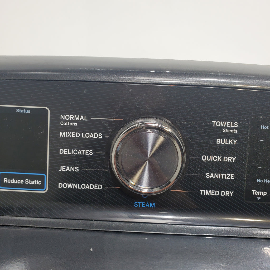 Pictures of Diamond Gray ENERGY STAR GE Profile 5.4 cu. ft. Top Load Washing Machine with FlexDispense and Diamond Gray ENERGY STAR GE Profile 7.4 cu. ft. Gas Dryer with Steam - Scratch & Dent - Moderate - Neu Appliance Outlet - Discount Appliance Outlet in Austin, Tx