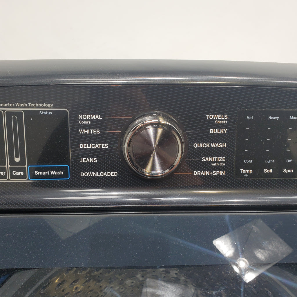 Pictures of Diamond Gray ENERGY STAR GE Profile 5.4 cu. ft. Top Load Washing Machine with FlexDispense and Diamond Gray ENERGY STAR GE Profile 7.4 cu. ft. Gas Dryer with Steam - Scratch & Dent - Moderate - Neu Appliance Outlet - Discount Appliance Outlet in Austin, Tx