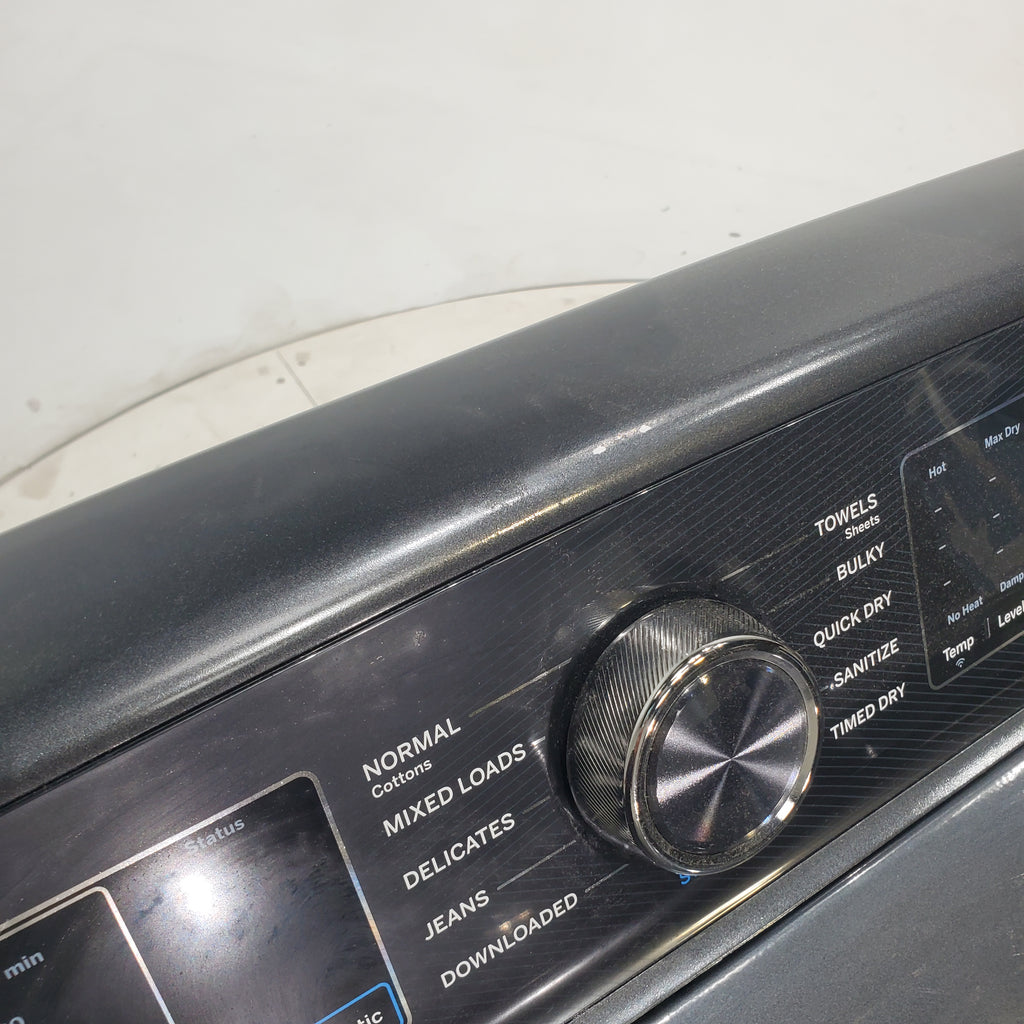 Pictures of Diamond Gray ENERGY STAR GE Profile 5.4 cu. ft. Top Load Washing Machine with FlexDispense and Diamond Gray ENERGY STAR GE Profile 7.4 cu. ft. Gas Dryer with Steam - Scratch & Dent - Moderate - Neu Appliance Outlet - Discount Appliance Outlet in Austin, Tx