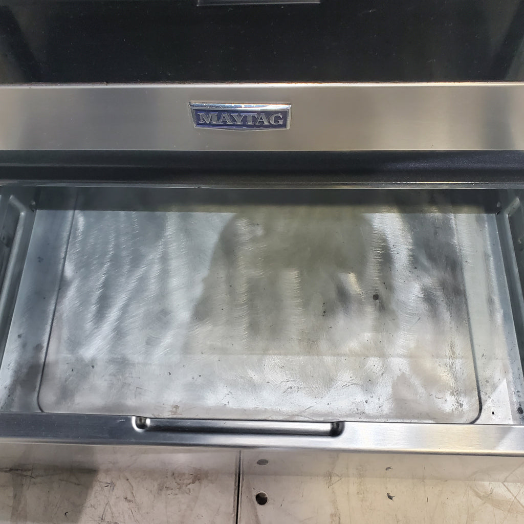 Pictures of Fingerprint-Resistant Stainless Steel Maytag 6.4 cu. ft. Freestanding 5 Heating Elements Smooth Cooktop Electric Range with Convection - Certified Refurbished - Neu Appliance Outlet - Discount Appliance Outlet in Austin, Tx