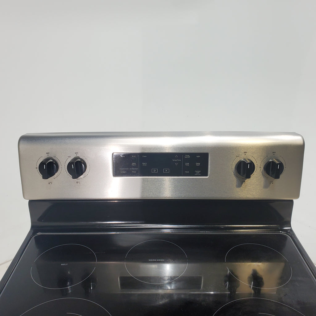 Pictures of Black-on-Stainless Steel Whirlpool 5.3 cu. ft. Freestanding 5 Heating Element Smooth Cooktop Range with Frozen Bake Technology - Scratch & Dent - Minor - Neu Appliance Outlet - Discount Appliance Outlet in Austin, Tx