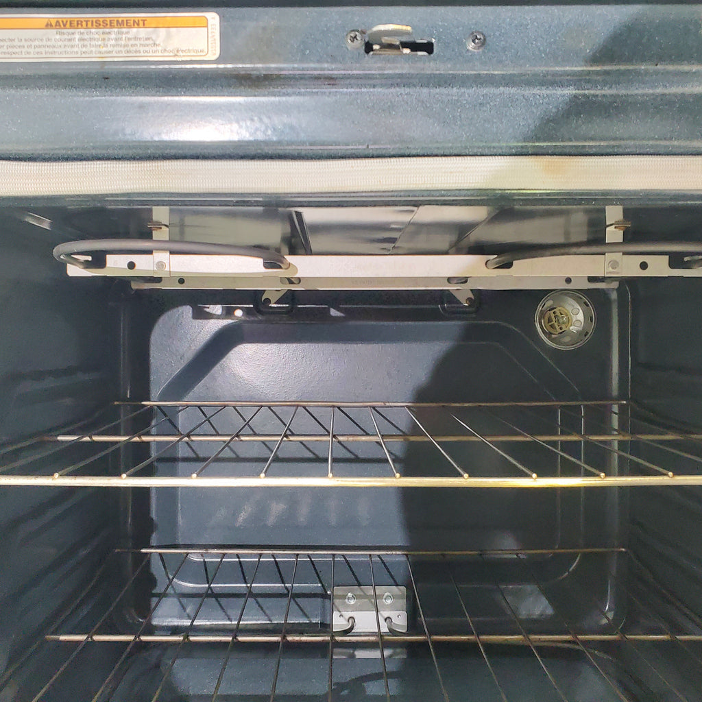 Pictures of Black-on-Stainless Steel Whirlpool 5.3 cu. ft. Freestanding 5 Heating Element Smooth Cooktop Range with Frozen Bake Technology - Scratch & Dent - Minor - Neu Appliance Outlet - Discount Appliance Outlet in Austin, Tx