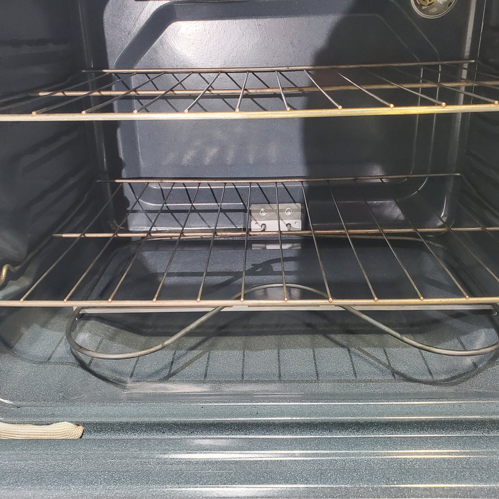 Pictures of Black-on-Stainless Steel Whirlpool 5.3 cu. ft. Freestanding 5 Heating Element Smooth Cooktop Range with Frozen Bake Technology - Scratch & Dent - Minor - Neu Appliance Outlet - Discount Appliance Outlet in Austin, Tx