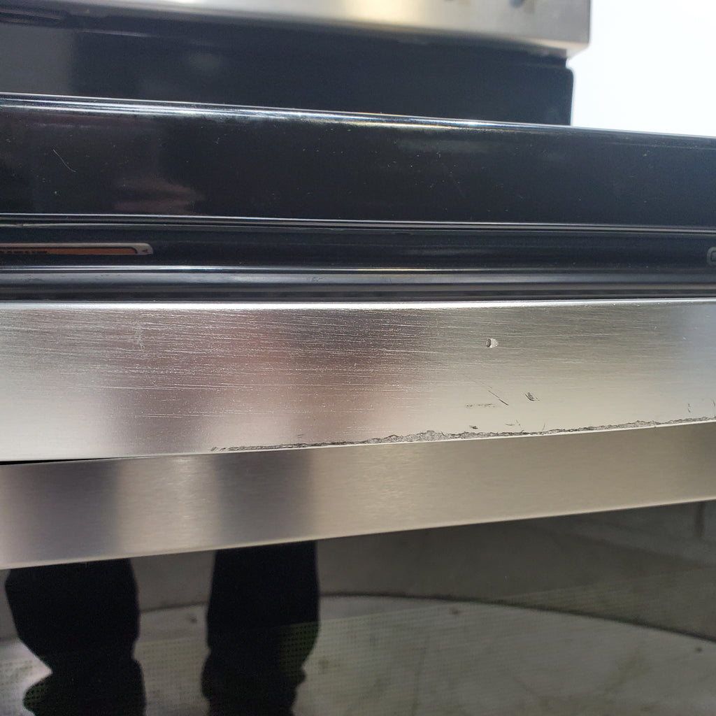 Pictures of Black-on-Stainless Steel Whirlpool 5.3 cu. ft. Freestanding 5 Heating Element Smooth Cooktop Range with Frozen Bake Technology - Scratch & Dent - Minor - Neu Appliance Outlet - Discount Appliance Outlet in Austin, Tx