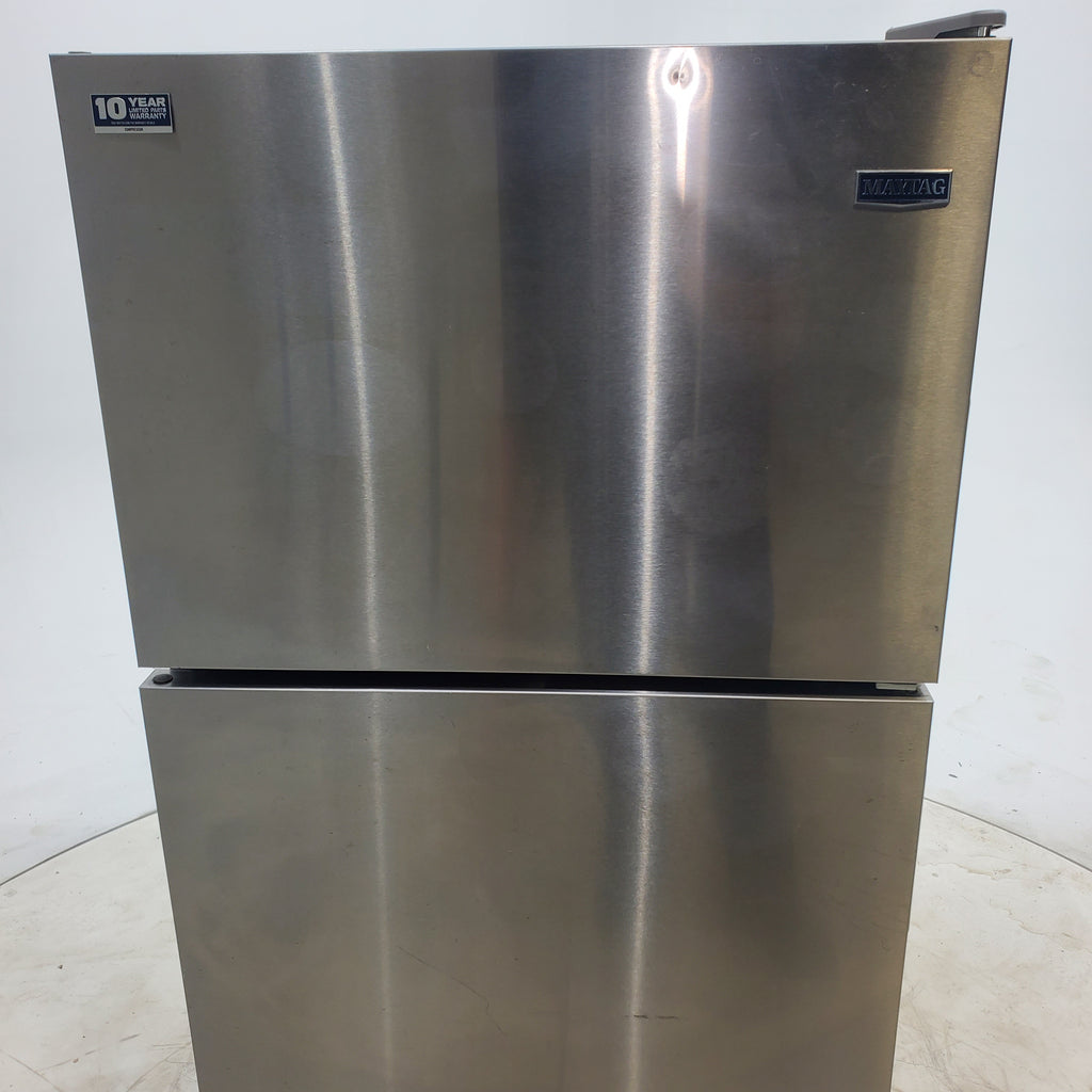 Pictures of 30" Wide Stainless Steel Maytag Top Freezer Refrigerator with Adjustable Glass Shelving - Certified Refurbished - Neu Appliance Outlet - Discount Appliance Outlet in Austin, Tx