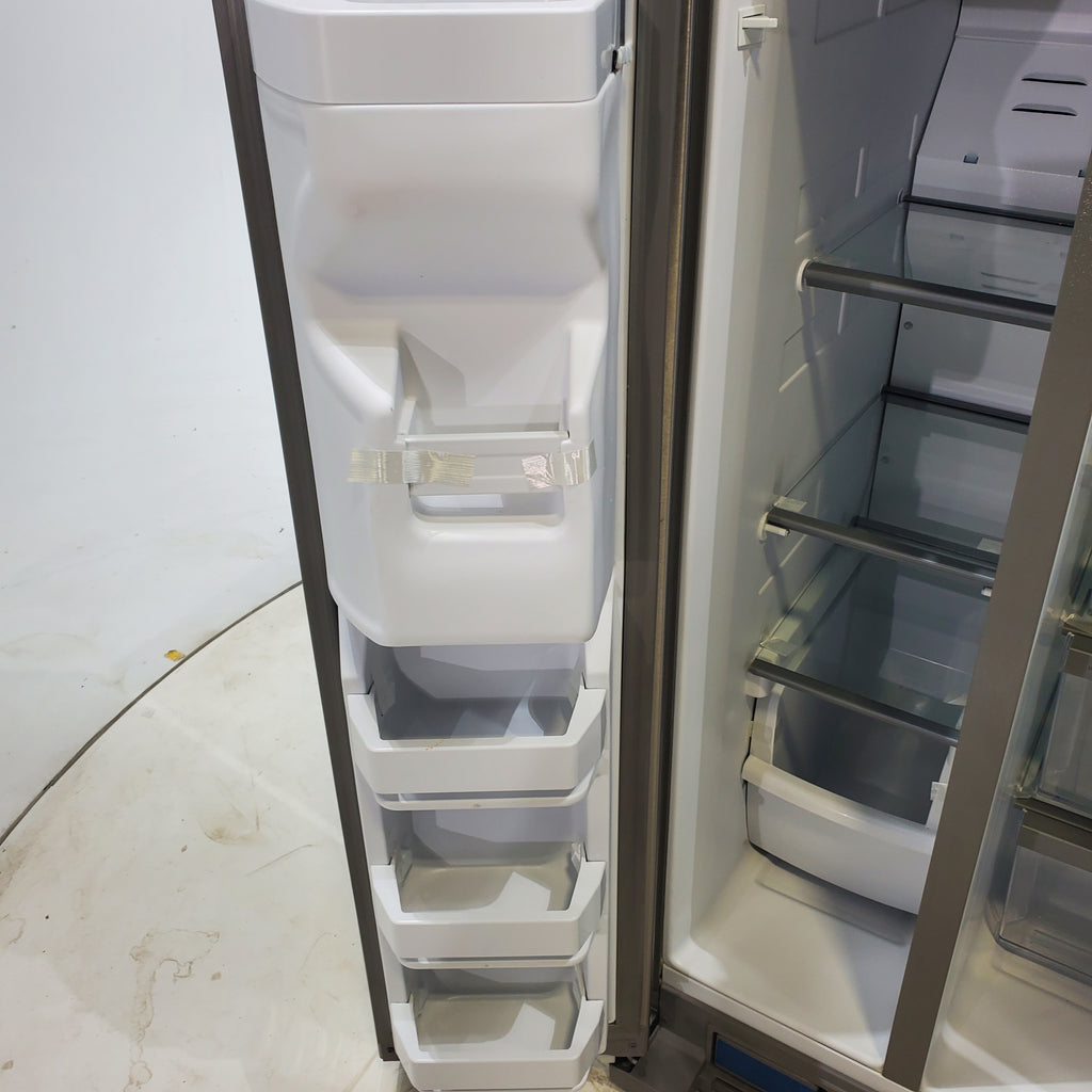 Pictures of 33 in. Wide Fingerprint-Resistant Stainless Steel Whirlpool 21.4 cu. ft. Side by Side Refrigerator with In Door Ice and Water Dispenser - Certified Refurbished - Neu Appliance Outlet - Discount Appliance Outlet in Austin, Tx