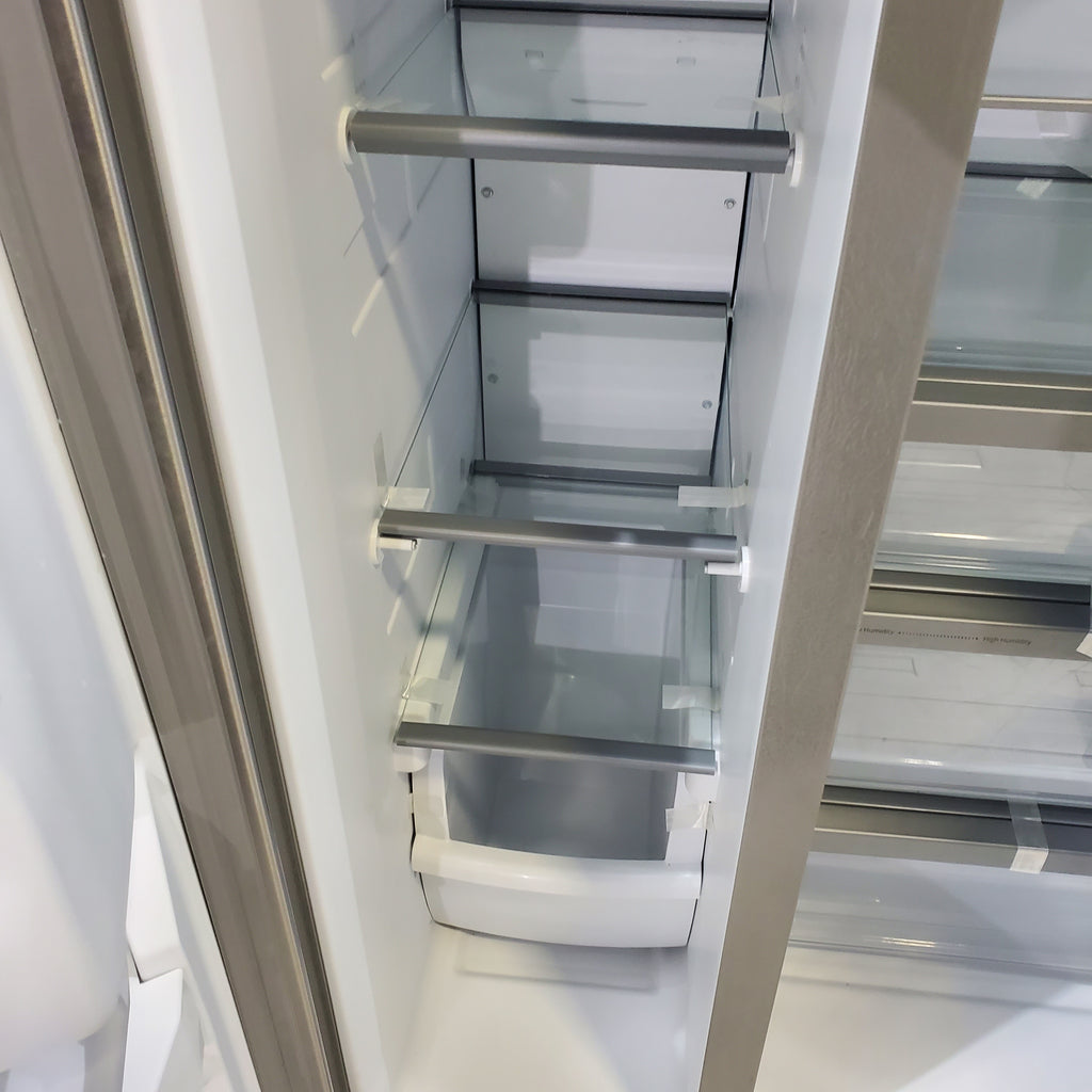 Pictures of 33 in. Wide Fingerprint-Resistant Stainless Steel Whirlpool 21.4 cu. ft. Side by Side Refrigerator with In Door Ice and Water Dispenser - Certified Refurbished - Neu Appliance Outlet - Discount Appliance Outlet in Austin, Tx