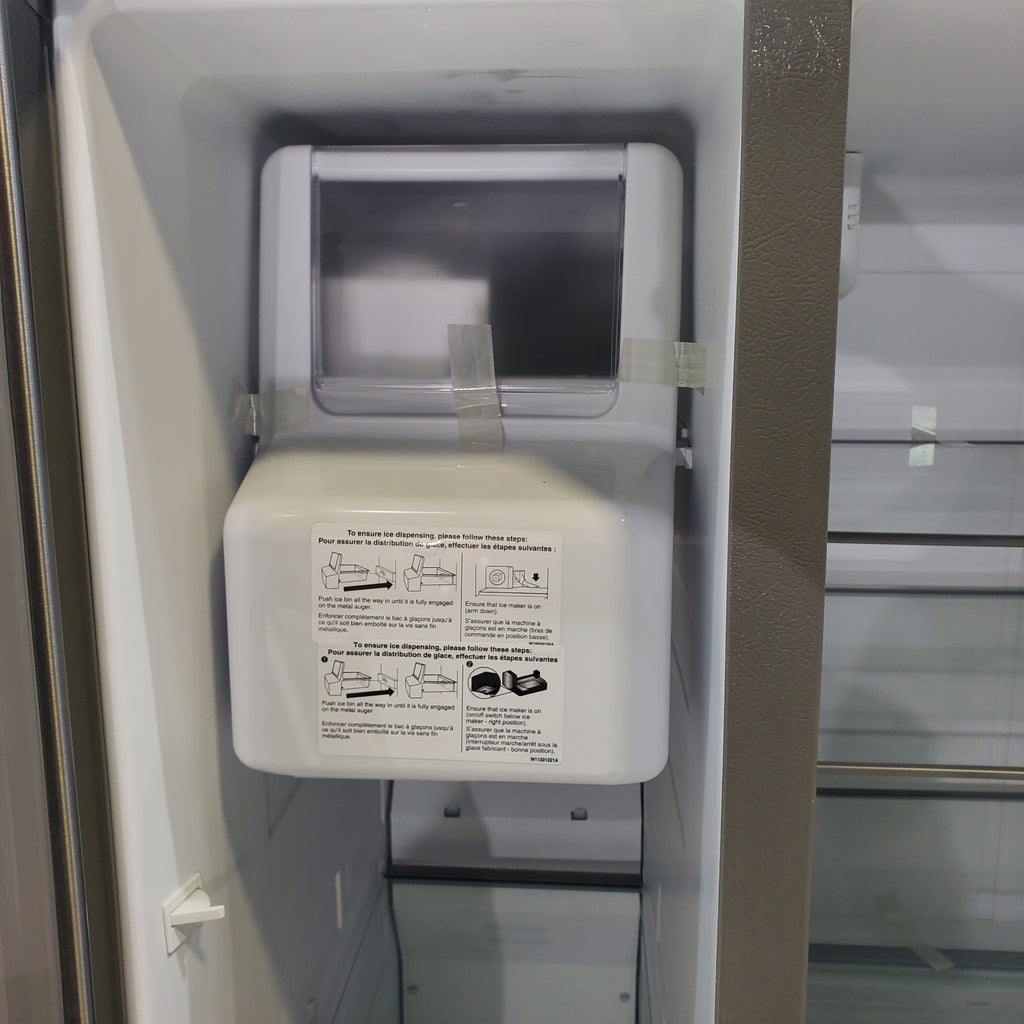 Pictures of 33 in. Wide Fingerprint-Resistant Stainless Steel Whirlpool 21.4 cu. ft. Side by Side Refrigerator with In Door Ice and Water Dispenser - Certified Refurbished - Neu Appliance Outlet - Discount Appliance Outlet in Austin, Tx