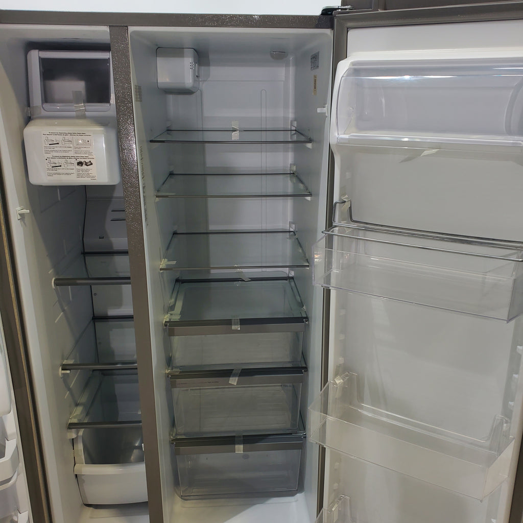 Pictures of 33 in. Wide Fingerprint-Resistant Stainless Steel Whirlpool 21.4 cu. ft. Side by Side Refrigerator with In Door Ice and Water Dispenser - Certified Refurbished - Neu Appliance Outlet - Discount Appliance Outlet in Austin, Tx