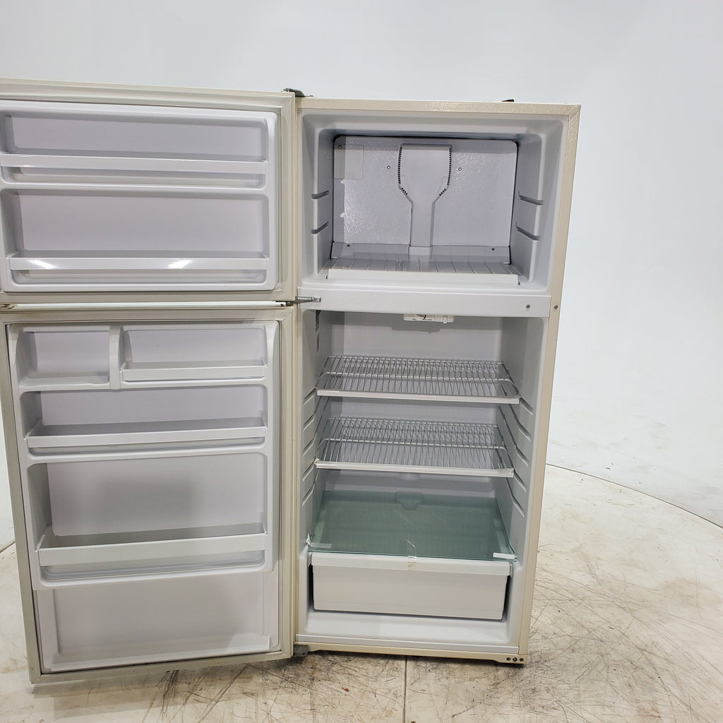 Pictures of 28" Wide Biscuit (Off White) 14.4 cu ft Whirlpool Top and Bottom Refrigerator with Up-Front Temperature Control Knobs - Certified Refurbished - Neu Appliance Outlet - Discount Appliance Outlet in Austin, Tx