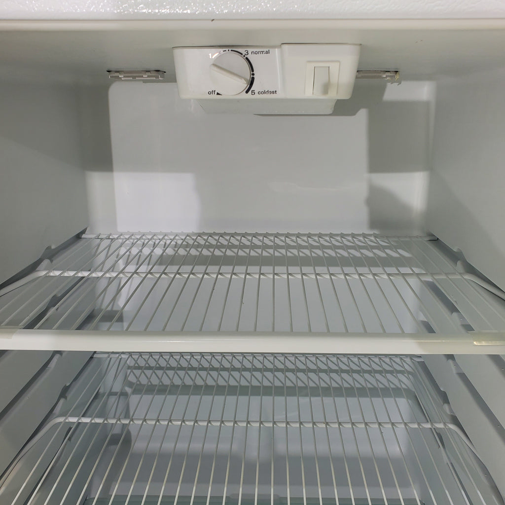 Pictures of 28" Wide Biscuit (Off White) 14.4 cu ft Whirlpool Top and Bottom Refrigerator with Up-Front Temperature Control Knobs - Certified Refurbished - Neu Appliance Outlet - Discount Appliance Outlet in Austin, Tx