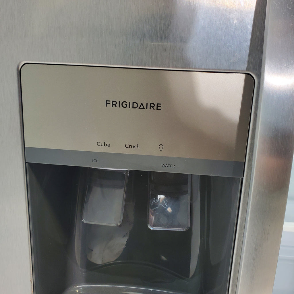 Pictures of 33" Wide Stainless Steel Frigidaire 22.3 cu. ft. ENERGY STAR Side by Side Refrigerator with Exterior Water and Ice Dispenser - Scratch & Dent - Minor - Neu Appliance Outlet - Discount Appliance Outlet in Austin, Tx