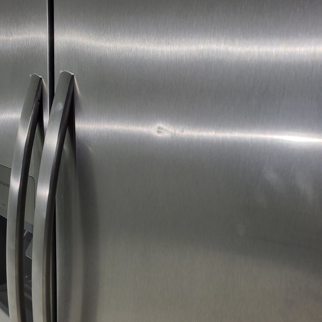 Pictures of 33" Wide Stainless Steel Frigidaire 22.3 cu. ft. ENERGY STAR Side by Side Refrigerator with Exterior Water and Ice Dispenser - Scratch & Dent - Minor - Neu Appliance Outlet - Discount Appliance Outlet in Austin, Tx