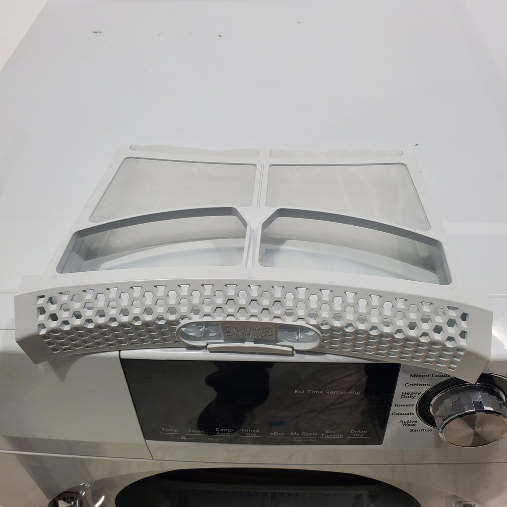 Pictures of Compact 24 in. Wide GE ENERGY STAR 2.4 cu. ft. Front Load Steam Washing Machine with 1400 RPM Spin Speed and Frontload Vented WiFi Capable ENERGY STAR 4.3 cu. ft. Electric Dryer with Stainless Steel Basket - Scratch & Dent - Minor - Neu Appliance Outlet - Discount Appliance Outlet in Austin, Tx