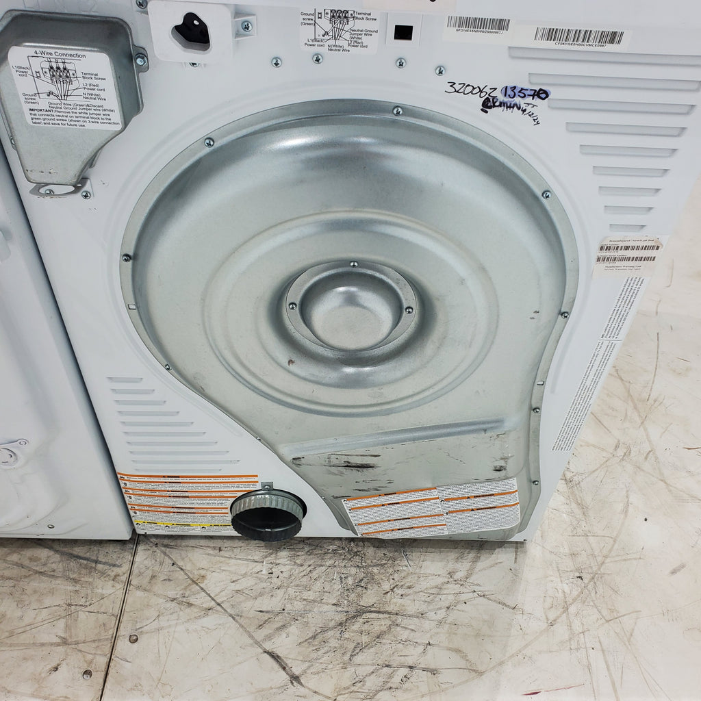 Pictures of Compact 24 in. Wide GE ENERGY STAR 2.4 cu. ft. Front Load Steam Washing Machine with 1400 RPM Spin Speed and Frontload Vented WiFi Capable ENERGY STAR 4.3 cu. ft. Electric Dryer with Stainless Steel Basket - Scratch & Dent - Minor - Neu Appliance Outlet - Discount Appliance Outlet in Austin, Tx