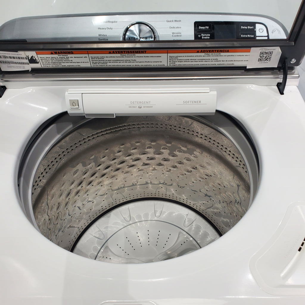 Pictures of Maytag 5.3 cu. ft. Smart Capable ENERGY STAR Top Load Washing Machine with Extra Power Button and  ENERGY STAR Smart Capable 7.4 cu. ft. Electric Steam Dryer with Extra Power Button - Scratch & Dent - Minor - Neu Appliance Outlet - Discount Appliance Outlet in Austin, Tx
