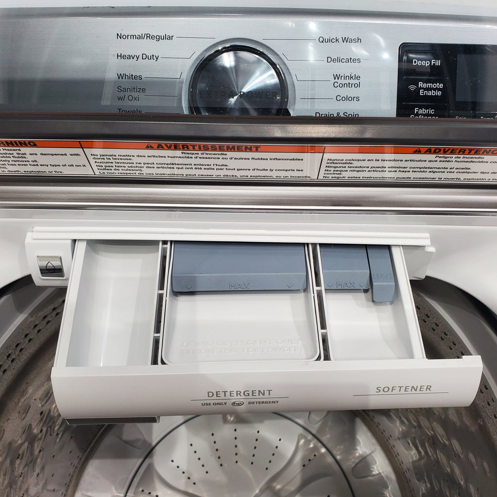 Pictures of Maytag 5.3 cu. ft. Smart Capable ENERGY STAR Top Load Washing Machine with Extra Power Button and  ENERGY STAR Smart Capable 7.4 cu. ft. Electric Steam Dryer with Extra Power Button - Scratch & Dent - Minor - Neu Appliance Outlet - Discount Appliance Outlet in Austin, Tx