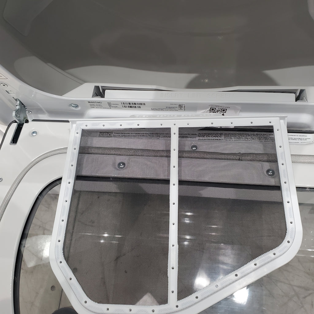 Pictures of Maytag 5.3 cu. ft. Smart Capable ENERGY STAR Top Load Washing Machine with Extra Power Button and  ENERGY STAR Smart Capable 7.4 cu. ft. Electric Steam Dryer with Extra Power Button - Scratch & Dent - Minor - Neu Appliance Outlet - Discount Appliance Outlet in Austin, Tx