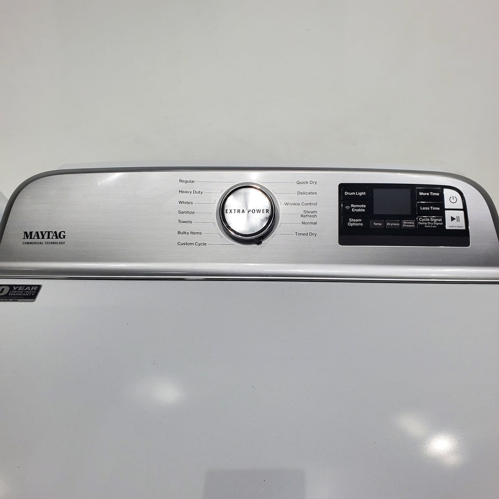 Pictures of Maytag 5.3 cu. ft. Smart Capable ENERGY STAR Top Load Washing Machine with Extra Power Button and  ENERGY STAR Smart Capable 7.4 cu. ft. Electric Steam Dryer with Extra Power Button - Scratch & Dent - Minor - Neu Appliance Outlet - Discount Appliance Outlet in Austin, Tx