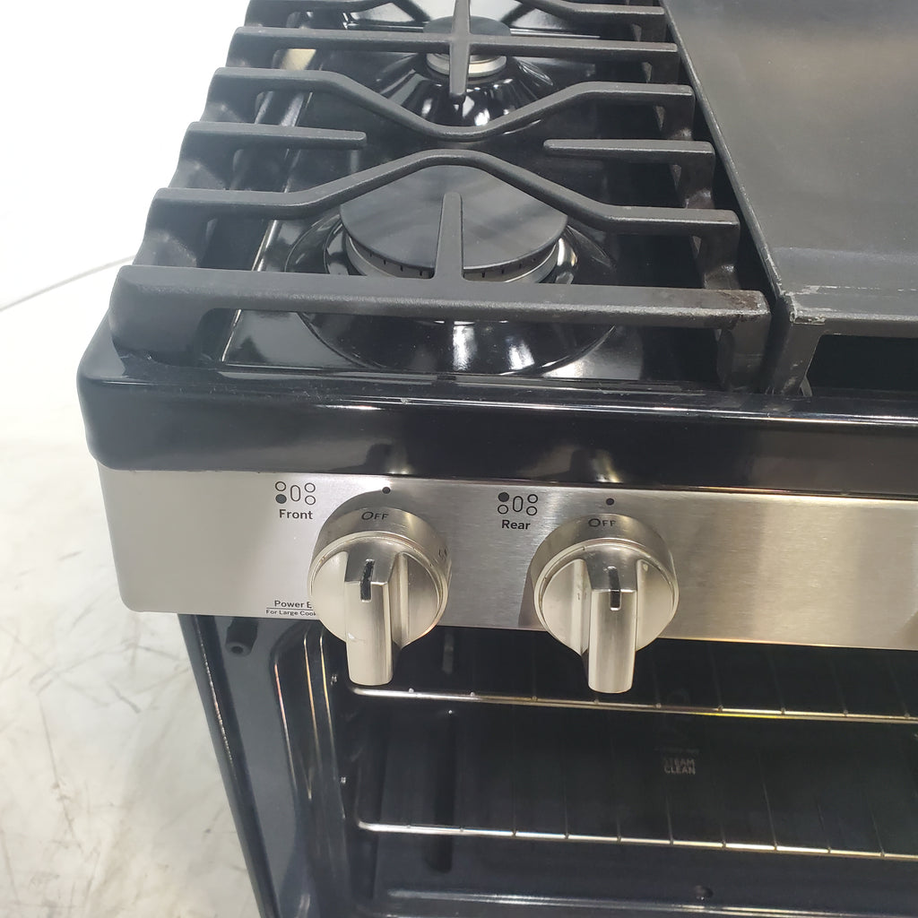 Pictures of Stainless Steel GE 5.0 cu. ft. Freestanding 5 Burner Gas Range with Cast-Iron Grates - Scratch & Dent - Minor - Neu Appliance Outlet - Discount Appliance Outlet in Austin, Tx
