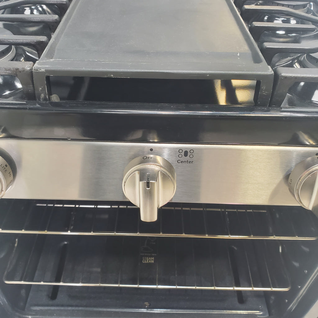 Pictures of Stainless Steel GE 5.0 cu. ft. Freestanding 5 Burner Gas Range with Cast-Iron Grates - Scratch & Dent - Minor - Neu Appliance Outlet - Discount Appliance Outlet in Austin, Tx