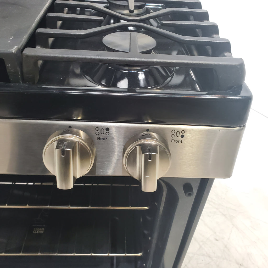 Pictures of Stainless Steel GE 5.0 cu. ft. Freestanding 5 Burner Gas Range with Cast-Iron Grates - Scratch & Dent - Minor - Neu Appliance Outlet - Discount Appliance Outlet in Austin, Tx