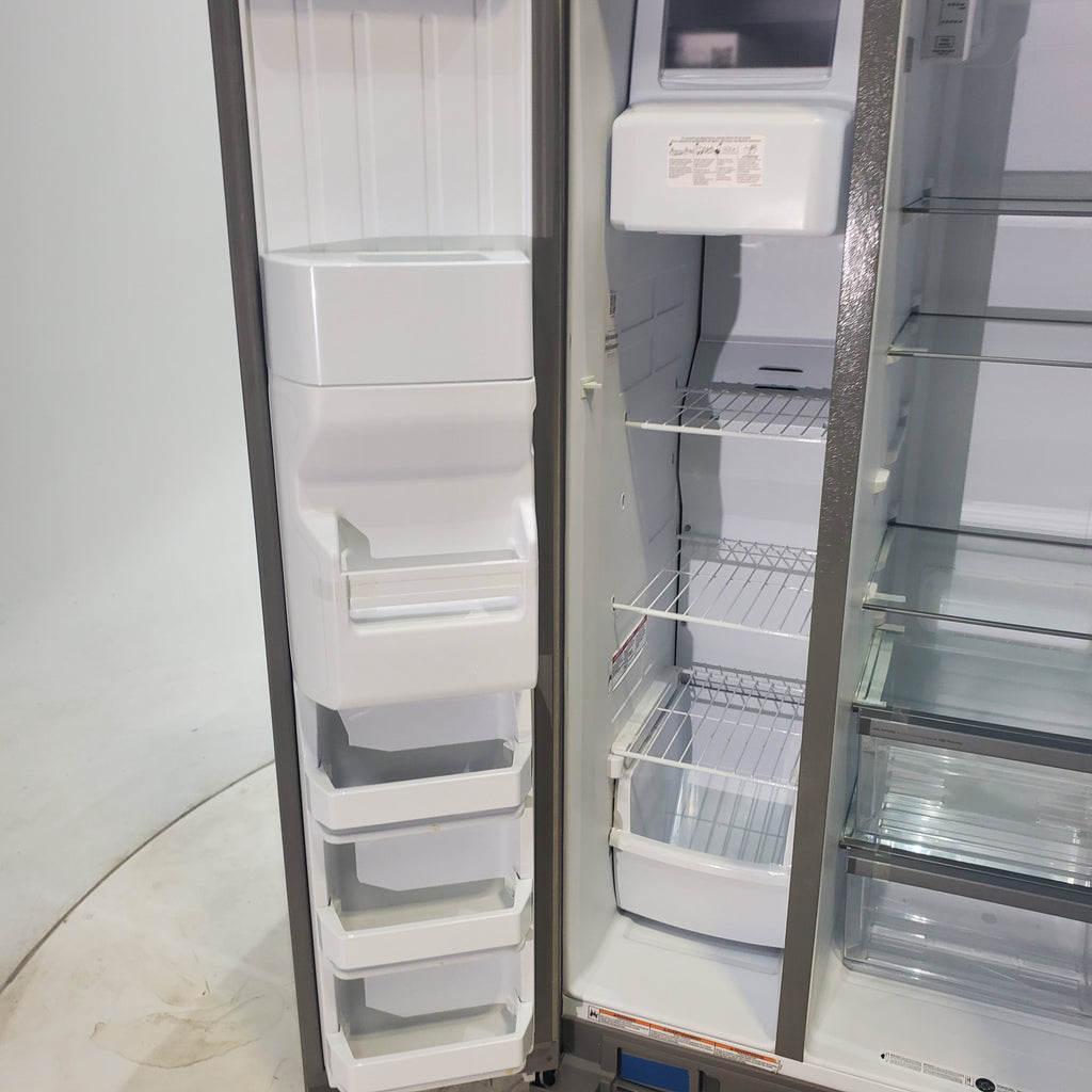 Pictures of 33 in. Wide Fingerprint-Resistant Stainless Steel Whirlpool 21.4 cu. ft. Side by Side Refrigerator with In Door Ice and Water Dispenser - Scratch & Dent - Minor - Neu Appliance Outlet - Discount Appliance Outlet in Austin, Tx