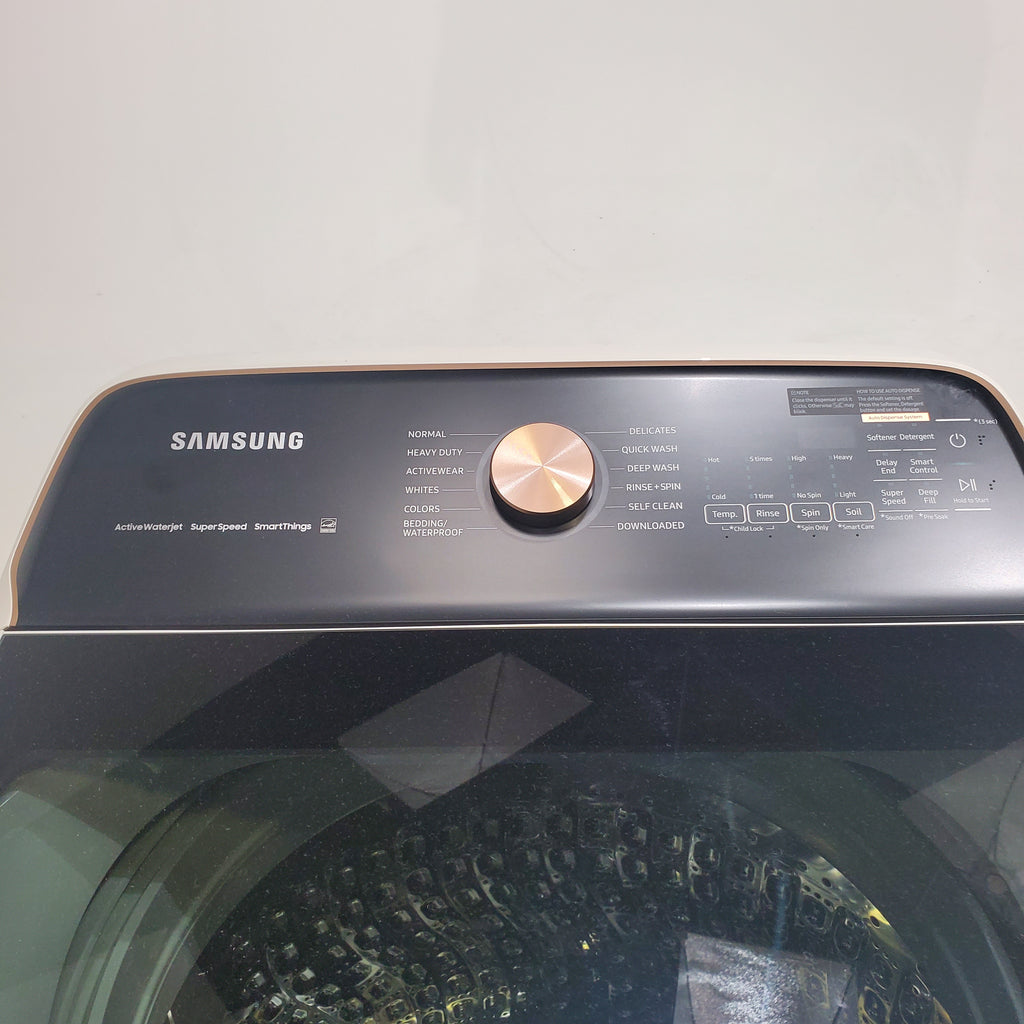 Pictures of 5.5 cu. ft. Extra-Large Capacity Smart Top Load Washer with Auto Dispense System in Ivory - Scratch & Dent - Minor - Neu Appliance Outlet - Discount Appliance Outlet in Austin, Tx