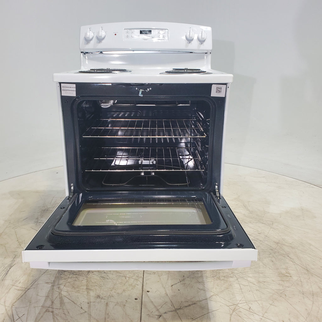 Pictures of White GE 5.0 cu. ft. Freestanding 4 Heating Element Electric Range with Dual Element Baking - Scratch & Dent - Minor - Neu Appliance Outlet - Discount Appliance Outlet in Austin, Tx