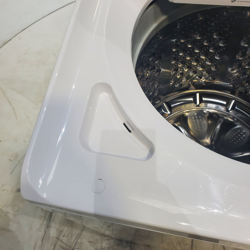 Pictures of LG 5.3 cu. ft. SMART Mega Capacity Top Load Washer in Alpine White with Agitator, Easy Unload and TurboWash3D Technology - Scratch & Dent - Minor - Neu Appliance Outlet - Discount Appliance Outlet in Austin, Tx