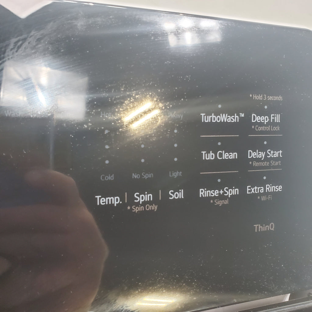 Pictures of LG 5.3 cu. ft. SMART Mega Capacity Top Load Washer in Alpine White with Agitator, Easy Unload and TurboWash3D Technology - Scratch & Dent - Minor - Neu Appliance Outlet - Discount Appliance Outlet in Austin, Tx