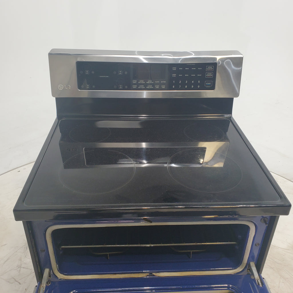 Pictures of LG Stainless Steel 6.7 cu. ft. Capacity Electric Double Oven Range with a Tall Upper Oven and IntuiTouch™ Controls - Certified Refurbished - Neu Appliance Outlet - Discount Appliance Outlet in Austin, Tx