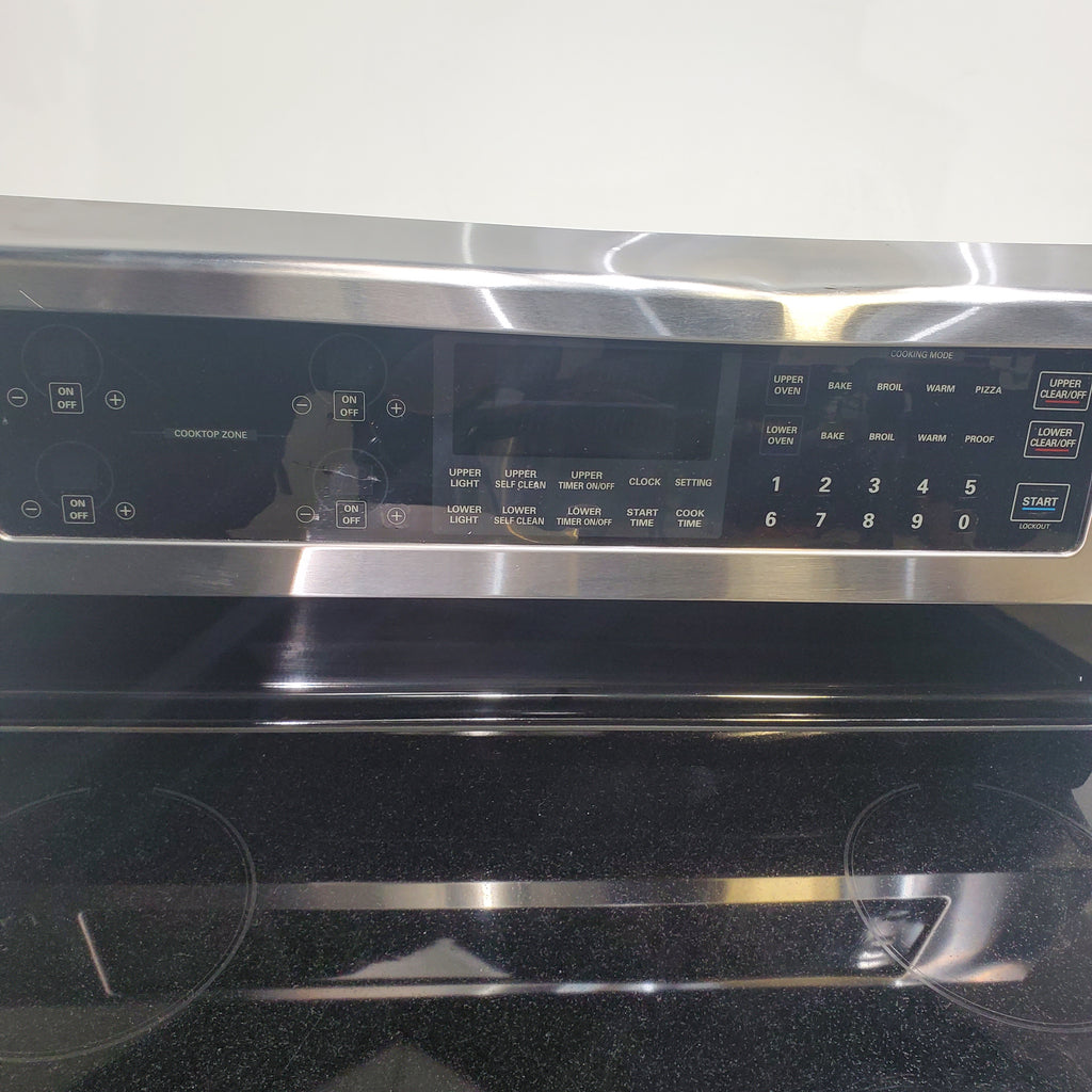 Pictures of LG Stainless Steel 6.7 cu. ft. Capacity Electric Double Oven Range with a Tall Upper Oven and IntuiTouch™ Controls - Certified Refurbished - Neu Appliance Outlet - Discount Appliance Outlet in Austin, Tx