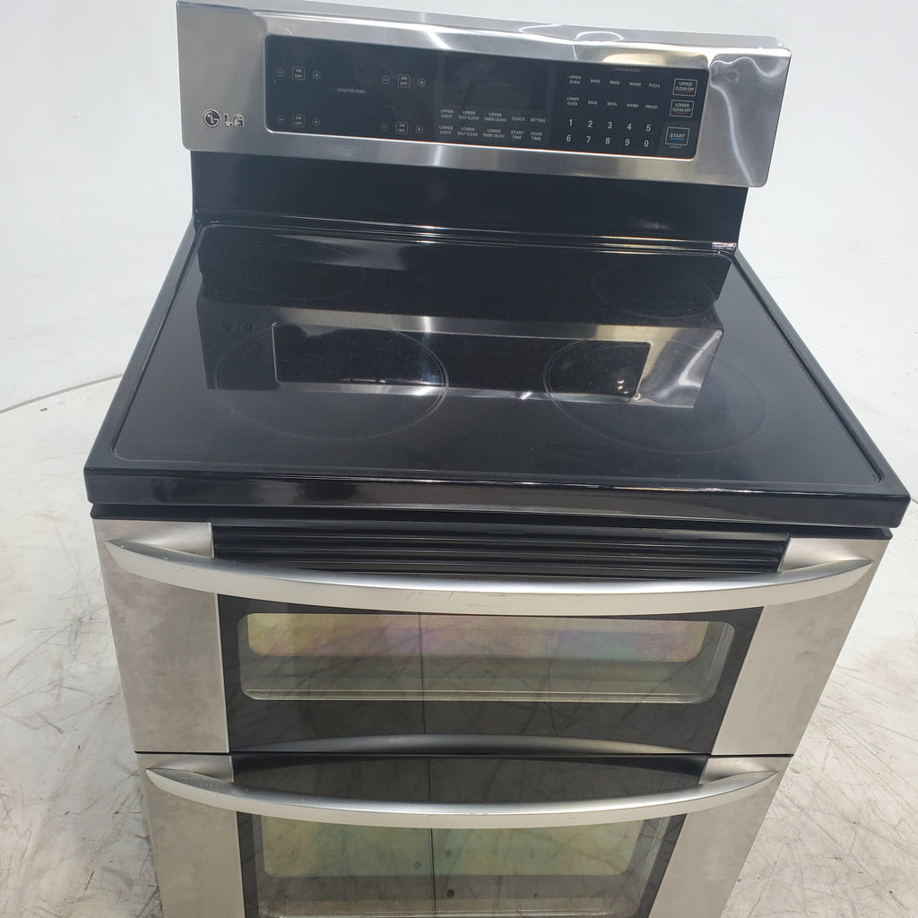 Pictures of LG Stainless Steel 6.7 cu. ft. Capacity Electric Double Oven Range with a Tall Upper Oven and IntuiTouch™ Controls - Certified Refurbished - Neu Appliance Outlet - Discount Appliance Outlet in Austin, Tx