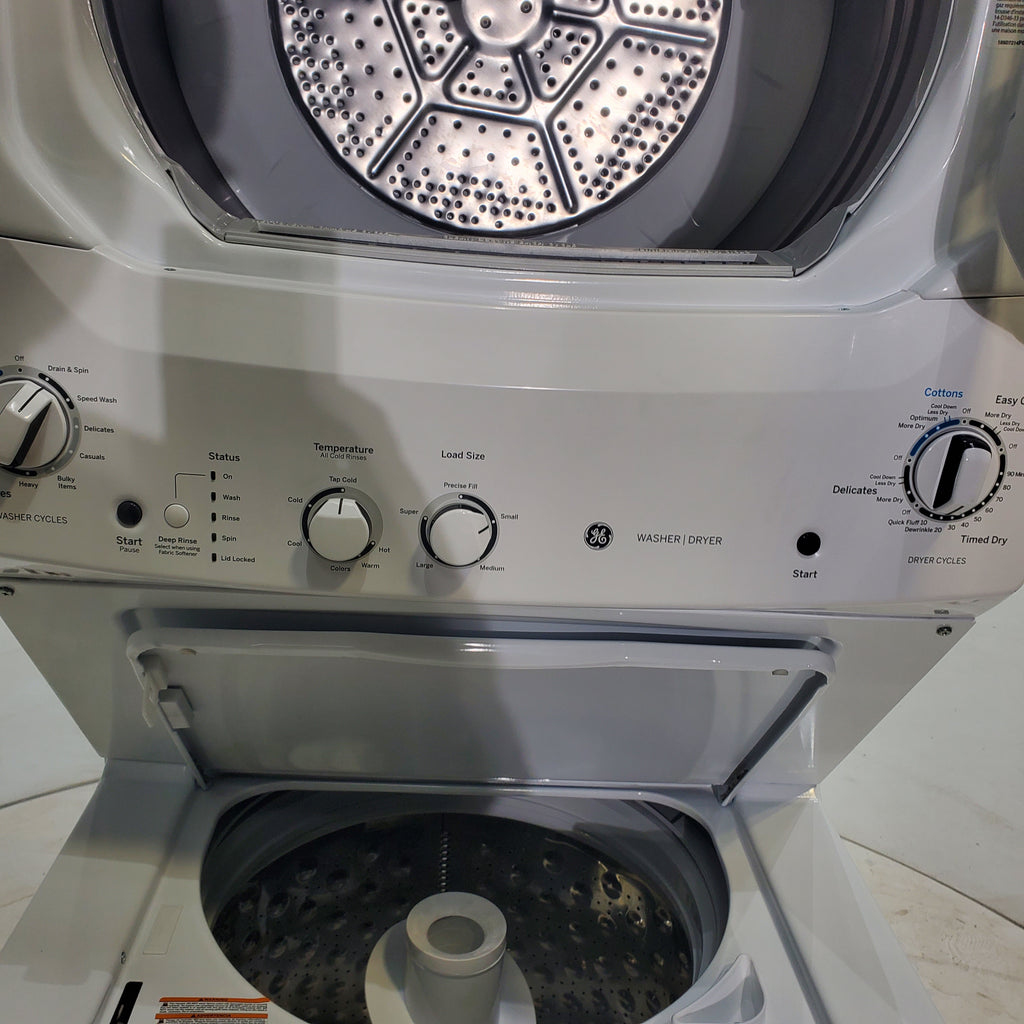 Pictures of GE 3.8 cu. ft. Laundry Center Washer and 5.9 cu. ft. Electric Dryer with Electro-Mechanical Rotary Dial Controls - Scratch & Dent - Minor - Neu Appliance Outlet - Discount Appliance Outlet in Austin, Tx