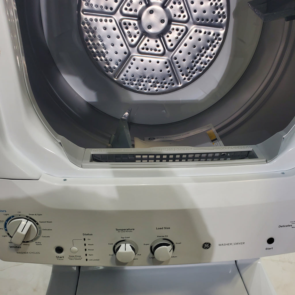 Pictures of GE 3.8 cu. ft. Laundry Center Washer and 5.9 cu. ft. Electric Dryer with Electro-Mechanical Rotary Dial Controls - Scratch & Dent - Minor - Neu Appliance Outlet - Discount Appliance Outlet in Austin, Tx