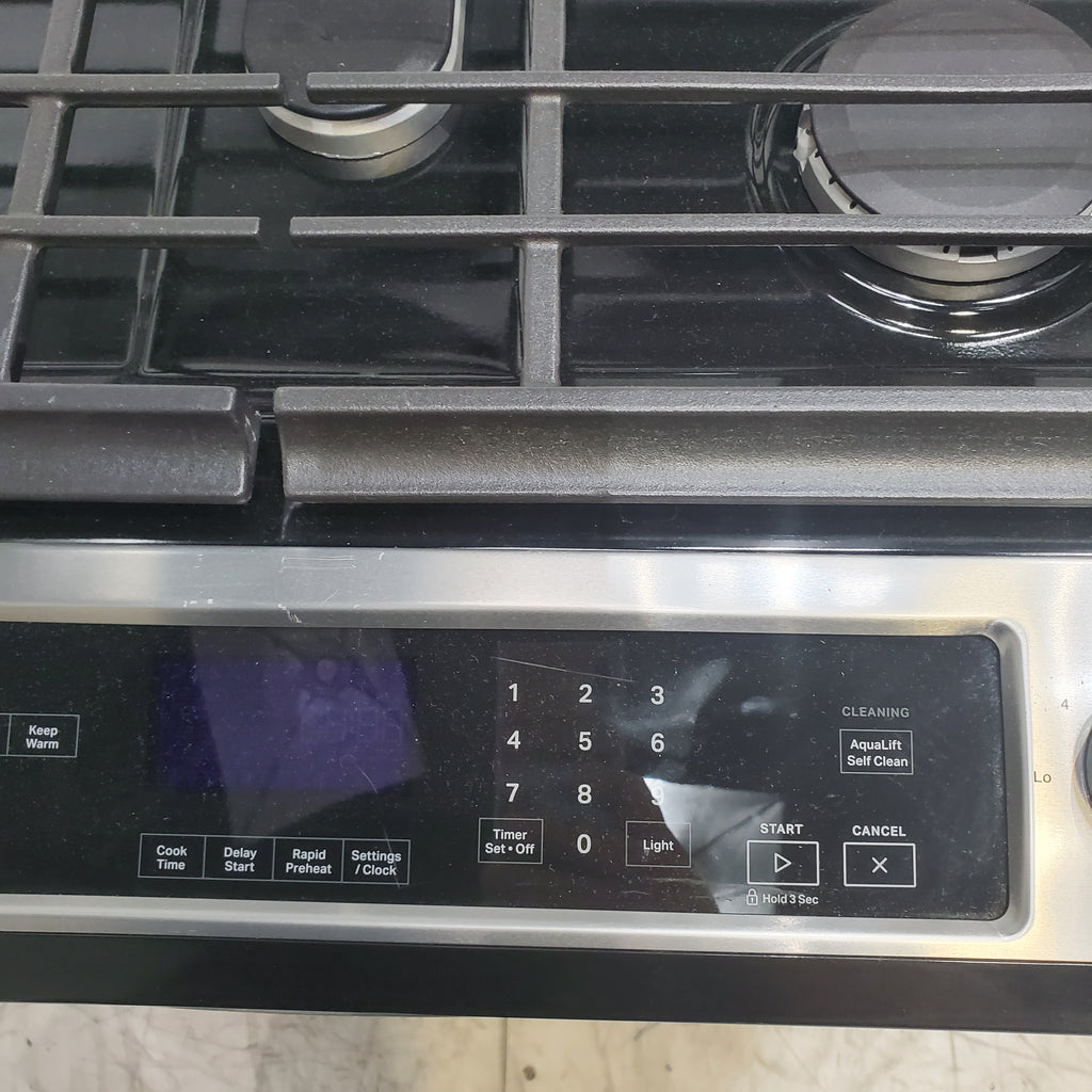 Pictures of Fingerprint Resistant Stainless Steel Whirlpool 5.8 cu. ft. 5 Burner Gas Slide In Range with Air Fry - Scratch & Dent - Moderate - Neu Appliance Outlet - Discount Appliance Outlet in Austin, Tx