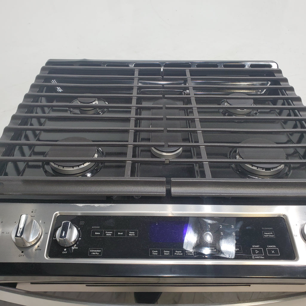 Pictures of Fingerprint Resistant Stainless Steel Whirlpool 5.8 cu. ft. 5 Burner Gas Slide In Range with Air Fry - Scratch & Dent - Moderate - Neu Appliance Outlet - Discount Appliance Outlet in Austin, Tx