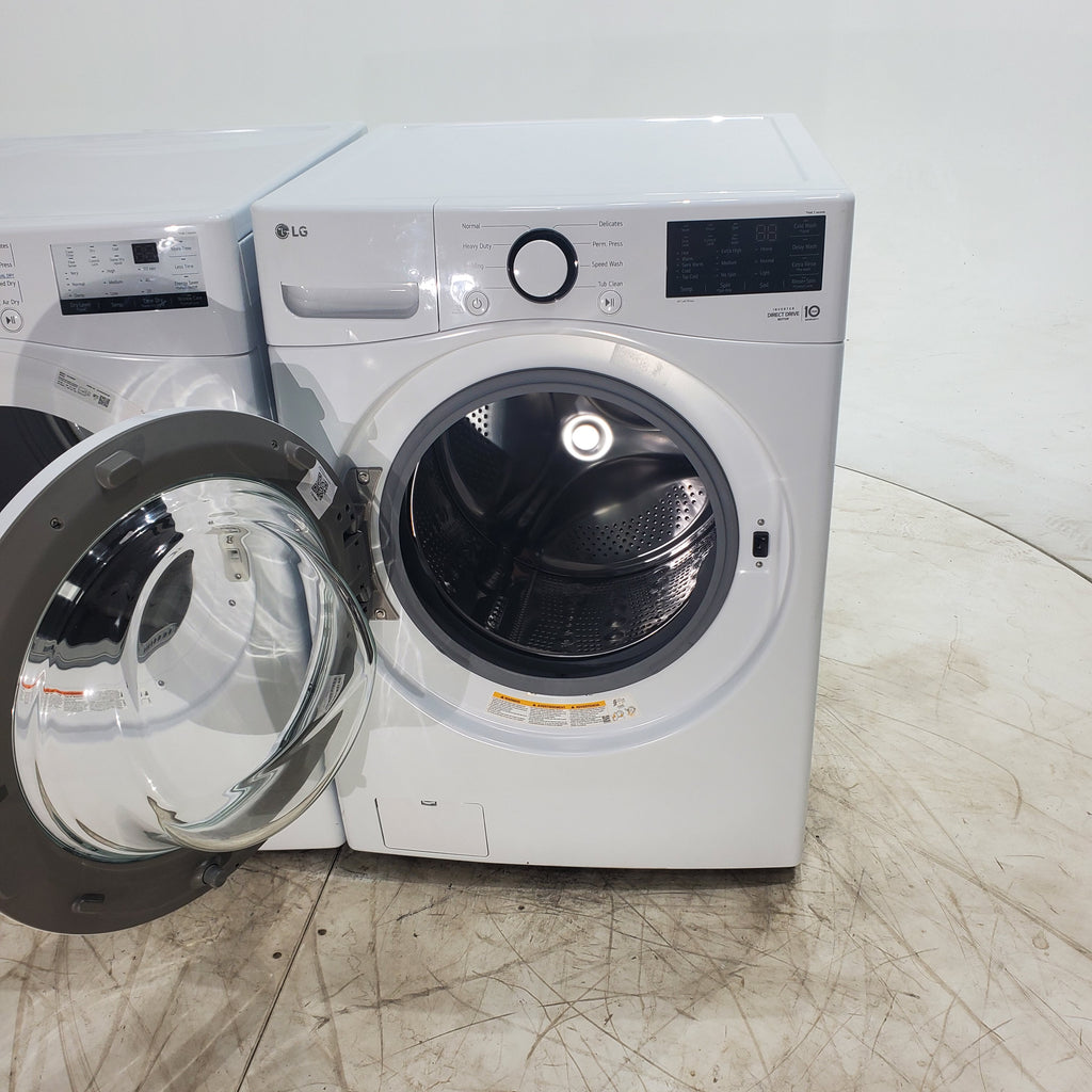 Pictures of ENERGY STAR LG 4.5 cu. ft. Front Load Washer with LG 6Motion Technology and ENERGY STAR LG 7.4 cu. ft. Electric Vented Dryer with Sensor Dry and SmartThinQ Technology - Open Box - Neu Appliance Outlet - Discount Appliance Outlet in Austin, Tx