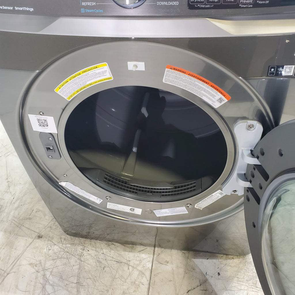 Pictures of Platinum Samsung 7.5 cu. ft. Front Load Gas Dryer with Steam - Scratch & Dent - Minor - Neu Appliance Outlet - Discount Appliance Outlet in Austin, Tx