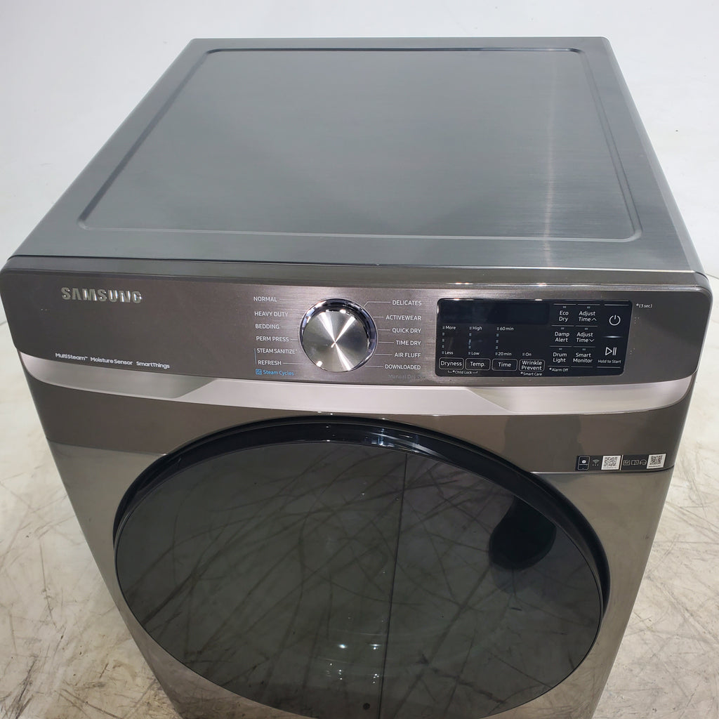 Pictures of Platinum Samsung 7.5 cu. ft. Front Load Gas Dryer with Steam - Scratch & Dent - Minor - Neu Appliance Outlet - Discount Appliance Outlet in Austin, Tx