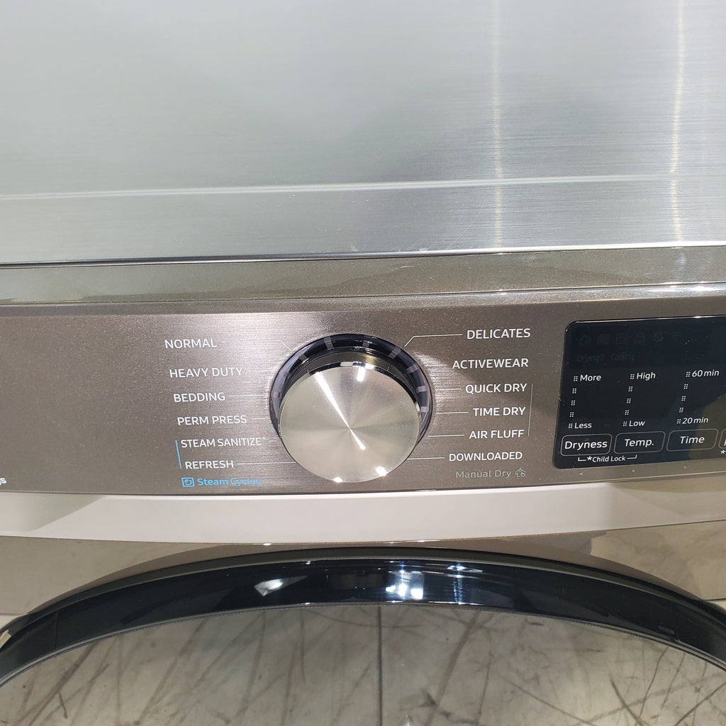 Pictures of Platinum Samsung 7.5 cu. ft. Front Load Gas Dryer with Steam - Scratch & Dent - Minor - Neu Appliance Outlet - Discount Appliance Outlet in Austin, Tx