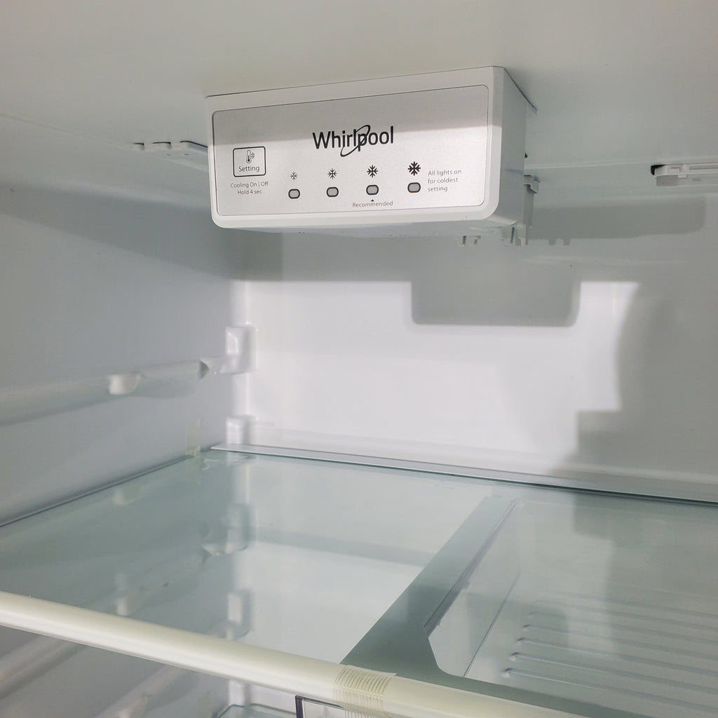 Pictures of 28" Wide White Whirlpool 18 cu. ft. Top Freezer Refrigerator with Flexi-Slide Bin - Scratch & Dent  - Minor - Neu Appliance Outlet - Discount Appliance Outlet in Austin, Tx