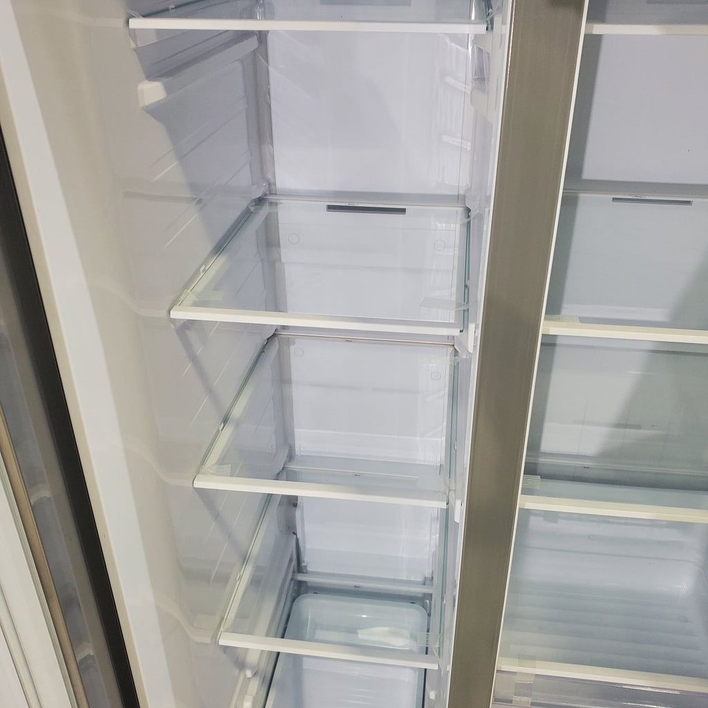 Pictures of Fingerprint Resistant Stainless Steel ENERGY STAR Samsung 27.4 cu. ft. Side by Side Refrigerator with Exterior Water and Ice Dispenser - Scratch & Dent - Minor - Neu Appliance Outlet - Discount Appliance Outlet in Austin, Tx