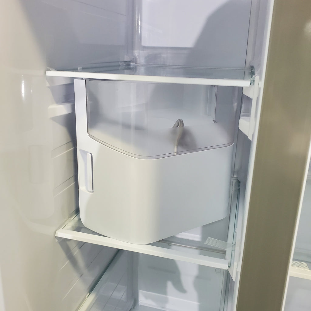 Pictures of Fingerprint Resistant Stainless Steel ENERGY STAR Samsung 27.4 cu. ft. Side by Side Refrigerator with Exterior Water and Ice Dispenser - Scratch & Dent - Minor - Neu Appliance Outlet - Discount Appliance Outlet in Austin, Tx